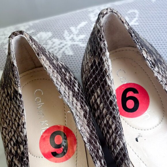 Calvin Klein Snake Print Kitten Heels Shoes - Picture 6 of 12